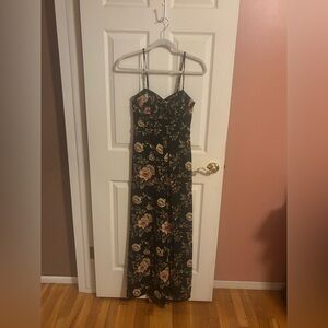 Xhilaration (Target) Black Floral Wide-Leg Jumpsuit
